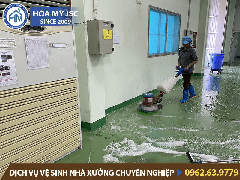Dịch vụ vệ sinh sàn nhà xưởng tại Hưng Yên