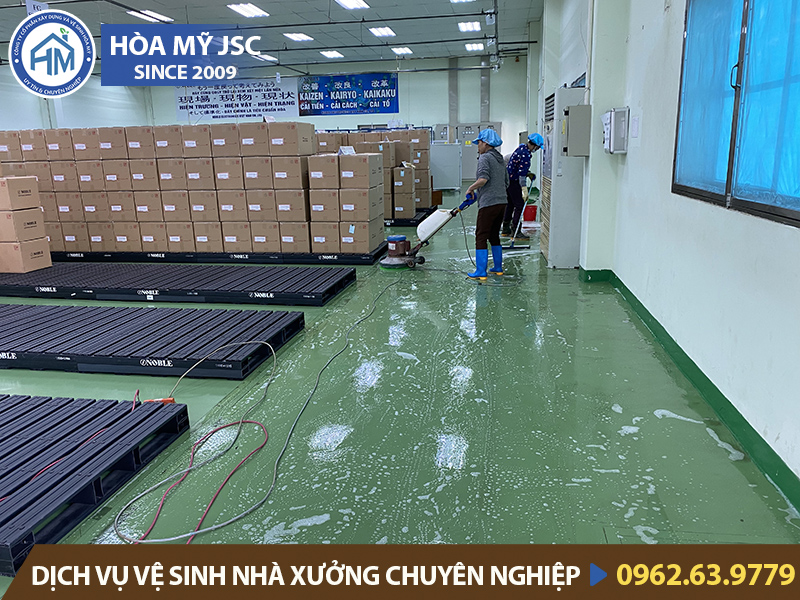 Vệ sinh sàn nhà xưởng chuyên nghiệp